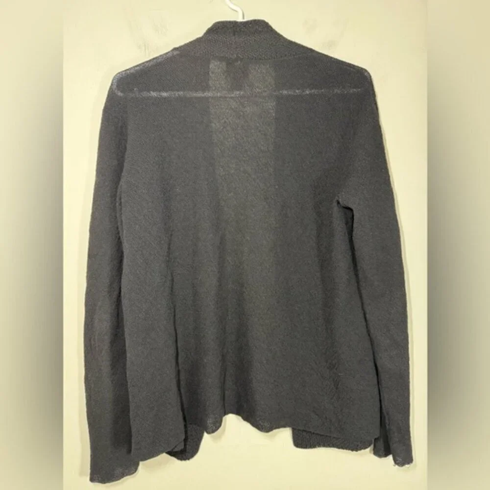 Eileen Fisher Black Open Front Italian Yarn Wool Cardigan size M